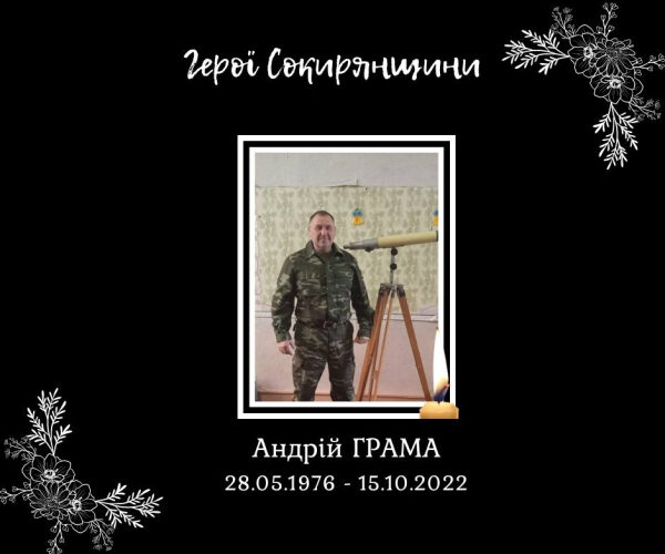 28 травня земний день народження у захисника України, нашого земляка Андрія Грамі…