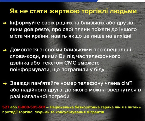 Як не стати жертвою торгівлі людьми: поради поліції Буковини